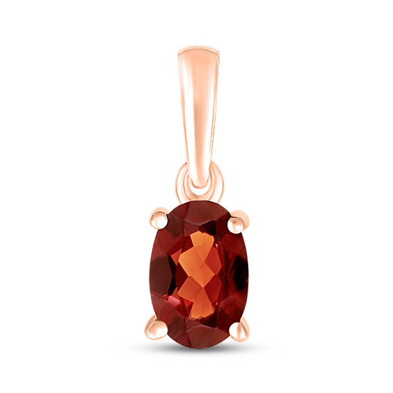Garnet Birthstone Pendant 10K Rose Gold