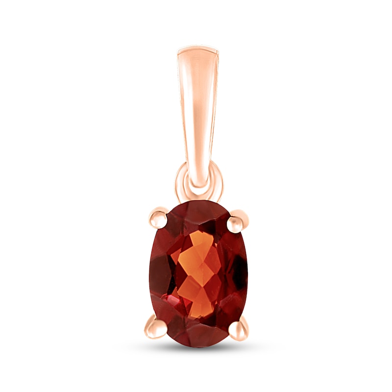 Main Image 1 of Garnet Birthstone Pendant 10K Rose Gold