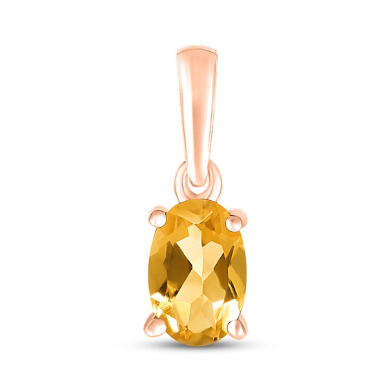 Citrine Birthstone Pendant 10K Rose Gold