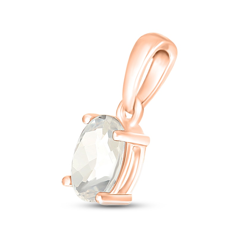White Lab-Created Sapphire Birthstone Pendant 10K Rose Gold