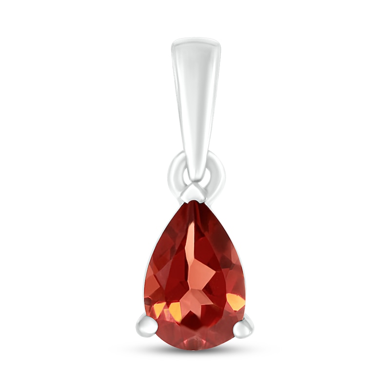 Main Image 1 of Garnet Birthstone Pendant Sterling Silver