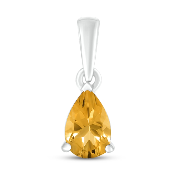 Citrine Birthstone Pendant Sterling Silver