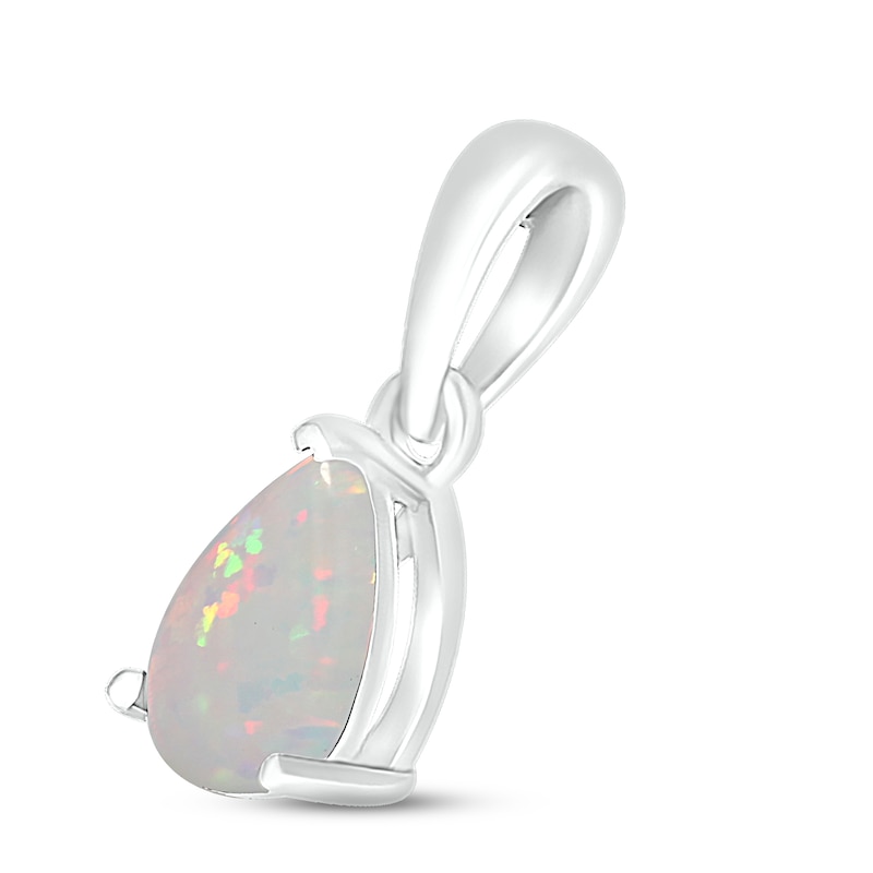 Main Image 2 of Lab-Created Opal Birthstone Pendant Sterling Silver