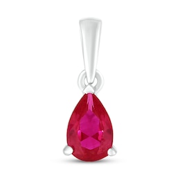 Lab-Created Ruby Birthstone Pendant Sterling Silver