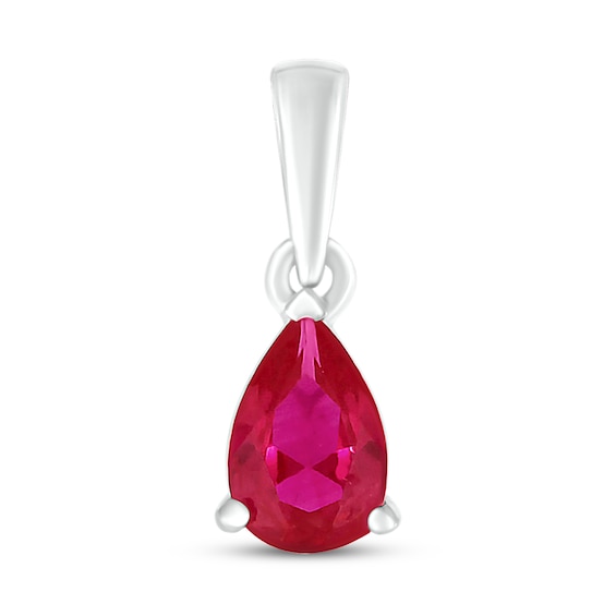 Lab-Created Ruby Birthstone Pendant Sterling Silver