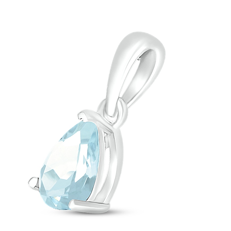 Main Image 2 of Aquamarine Birthstone Pendant 10K White Gold