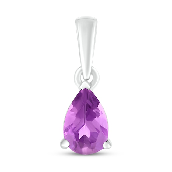 Amethyst Birthstone Pendant 10K White Gold