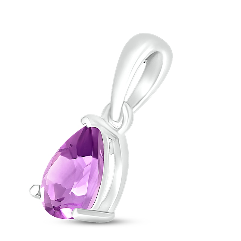 Main Image 2 of Amethyst Birthstone Pendant 10K White Gold