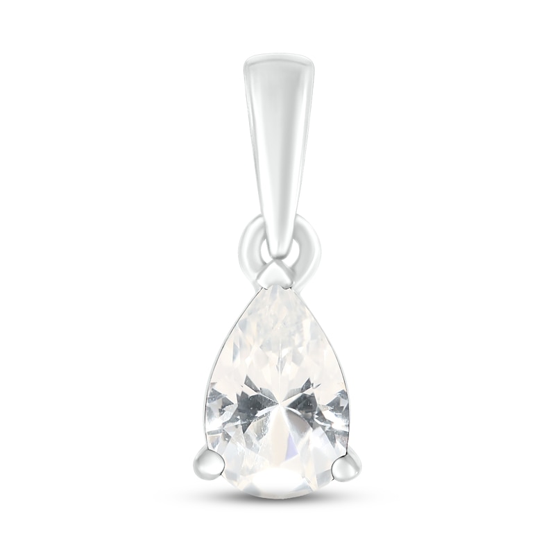 Main Image 1 of White Lab-Created Sapphire Birthstone Pendant 10K White Gold