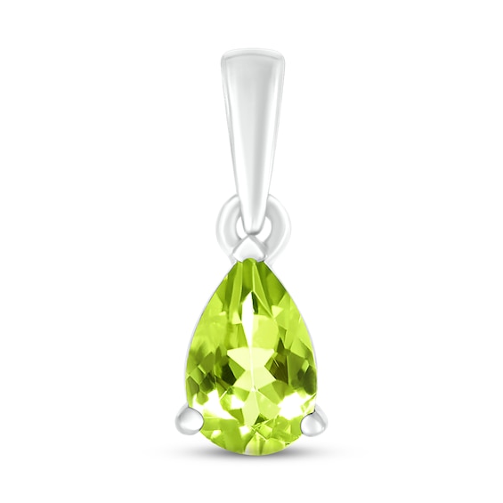 Peridot Birthstone Pendant 10K White Gold