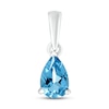 Thumbnail Image 1 of Swiss Blue Topaz Birthstone Pendant 10K White Gold