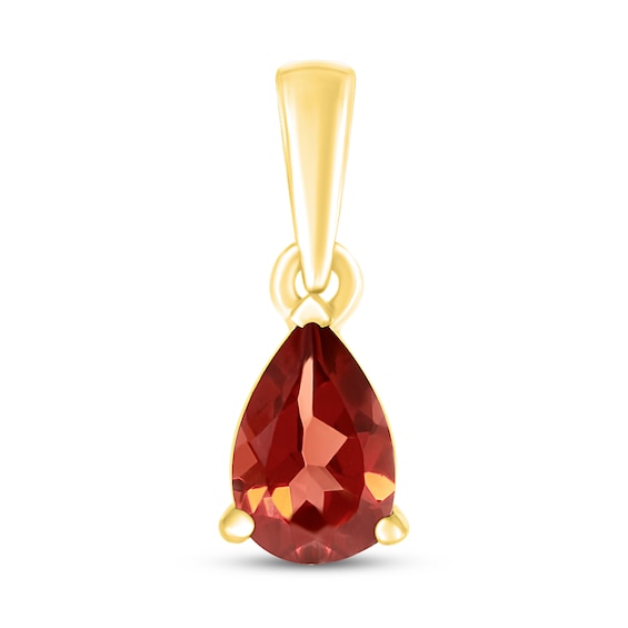 Garnet Birthstone Pendant 10K Yellow Gold