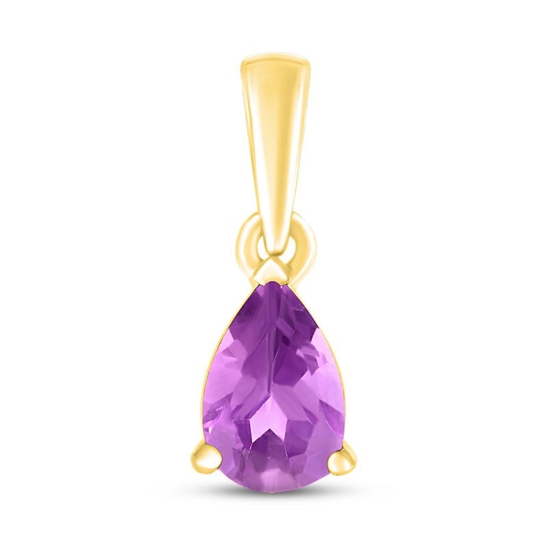 Main Image 1 of Amethyst Birthstone Pendant 10K Yellow Gold