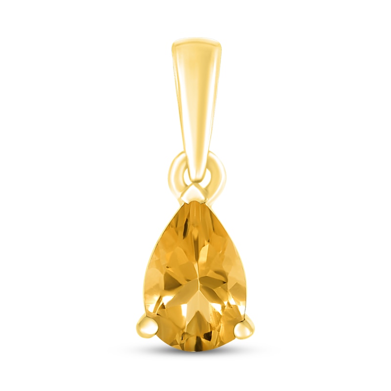 Citrine Birthstone Pendant 10K Yellow Gold