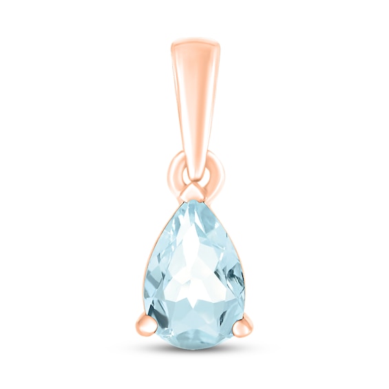 Aquamarine Birthstone Pendant 10K Rose Gold