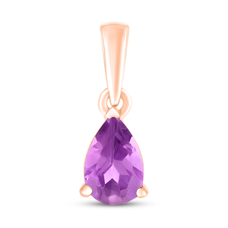 Main Image 1 of Amethyst Birthstone Pendant 10K Rose Gold