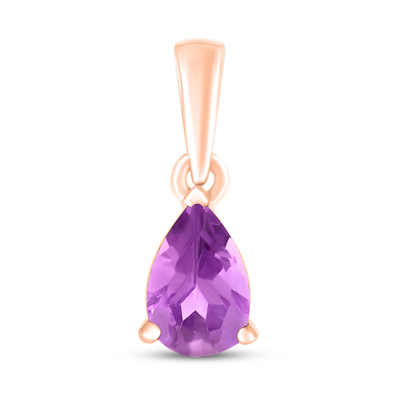 Amethyst Birthstone Pendant 10K Rose Gold