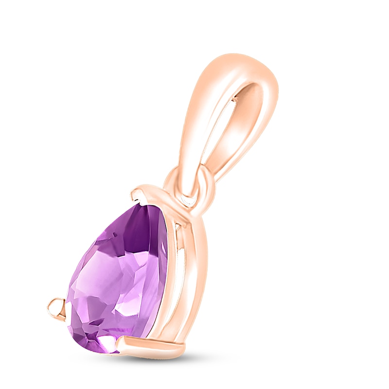 Amethyst Birthstone Pendant 10K Rose Gold