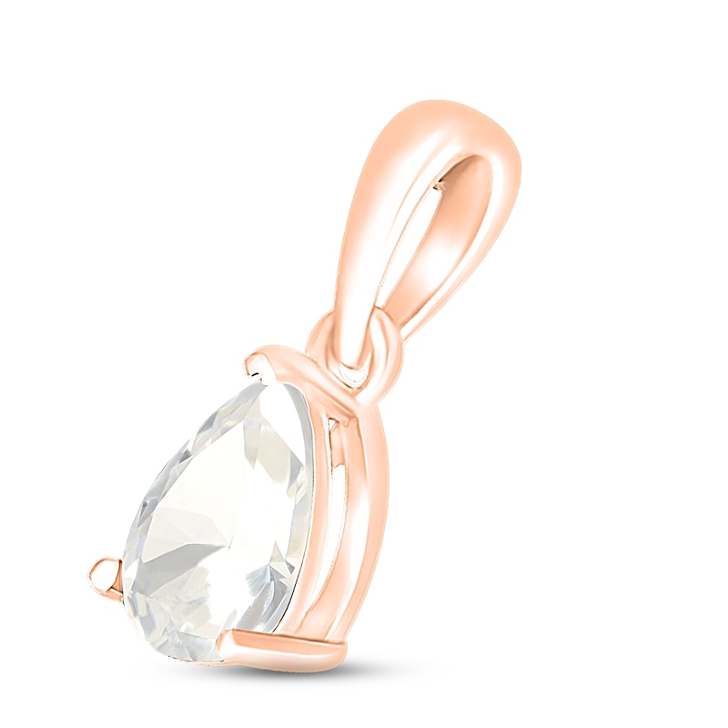 White Lab-Created Sapphire Birthstone Pendant 10K Rose Gold