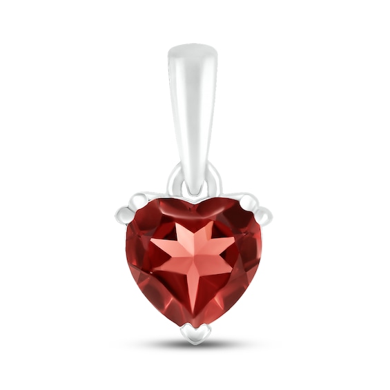 Garnet Birthstone Pendant Sterling Silver