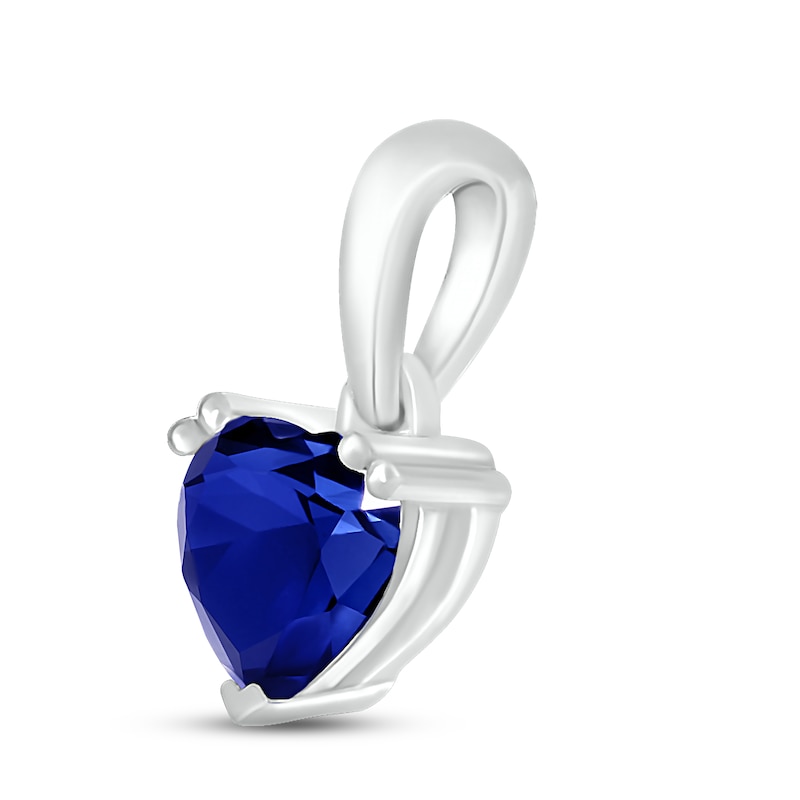 Blue Lab-Created Sapphire Birthstone Pendant Sterling Silver
