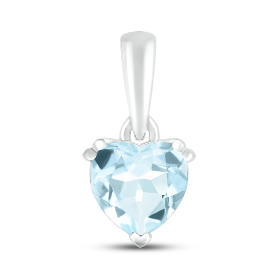 Aquamarine Birthstone Pendant 10K White Gold