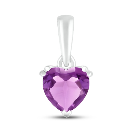 Amethyst Birthstone Pendant 10K White Gold