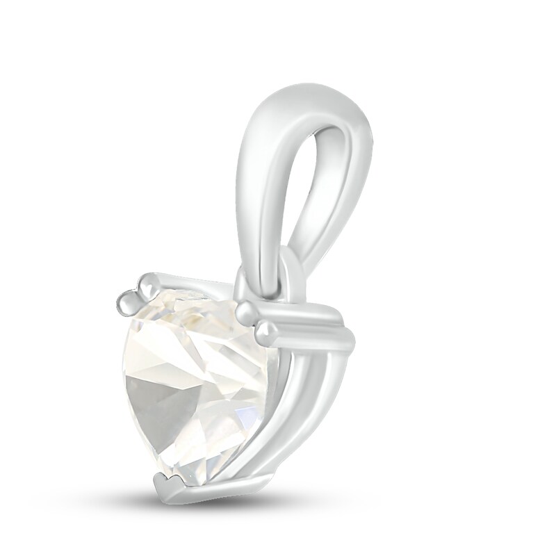 Main Image 2 of White Lab-Created Sapphire Birthstone Pendant 10K White Gold