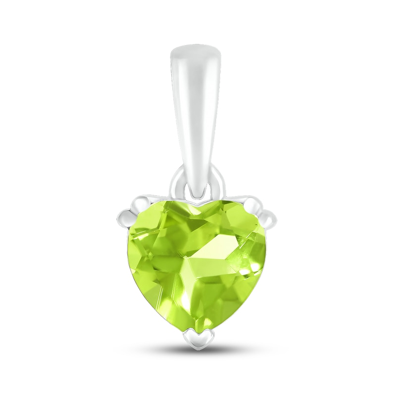 Peridot Birthstone Pendant 10K White Gold