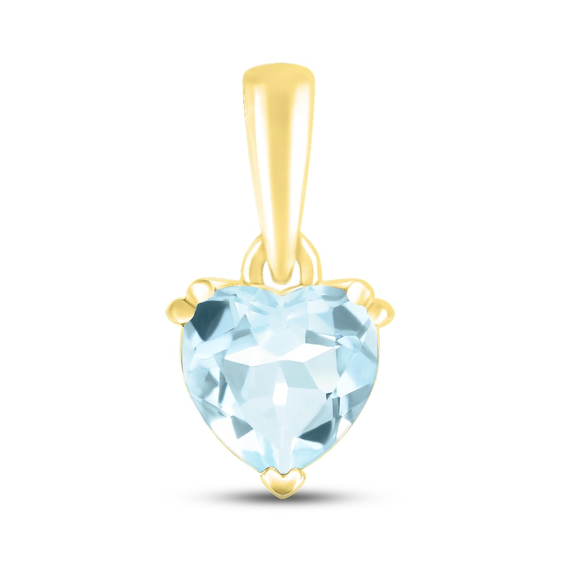 Main Image 1 of Aquamarine Birthstone Pendant 10K Yellow Gold