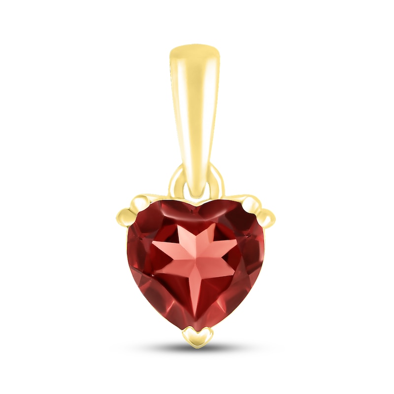 Garnet Birthstone Pendant 10K Yellow Gold