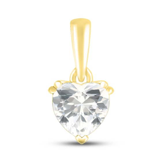 White Lab-Created Sapphire Birthstone Pendant 10K White Gold