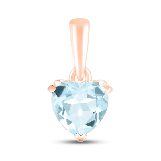 Aquamarine Birthstone Pendant 10K Rose Gold