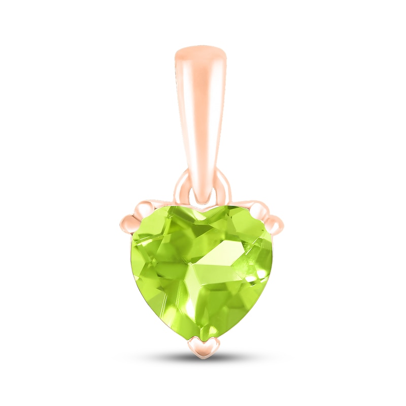 Main Image 1 of Peridot Birthstone Pendant 10K Rose Gold