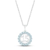 Thumbnail Image 1 of Aquamarine Quinceañera Birthstone Necklace Sterling Silver 18&quot;