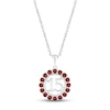 Thumbnail Image 1 of Garnet Quinceañera Birthstone Necklace Sterling Silver 18"