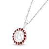 Thumbnail Image 2 of Garnet Quinceañera Birthstone Necklace Sterling Silver 18"