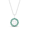 Thumbnail Image 1 of Lab-Created Emerald Quinceañera Birthstone Necklace Sterling Silver 18"