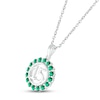 Thumbnail Image 2 of Lab-Created Emerald Quinceañera Birthstone Necklace Sterling Silver 18"