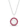 Thumbnail Image 1 of Lab-Created Ruby Quinceañera Birthstone Necklace Sterling Silver 18&quot;