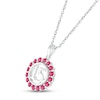 Thumbnail Image 2 of Lab-Created Ruby Quinceañera Birthstone Necklace Sterling Silver 18&quot;