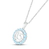 Thumbnail Image 2 of Swiss Blue Topaz Quinceañera Birthstone Necklace Sterling Silver 18&quot;