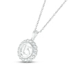 Thumbnail Image 1 of White Lab-Created Sapphire Quinceañera Birthstone Necklace 10K White Gold 18"