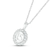 Thumbnail Image 2 of White Lab-Created Sapphire Quinceañera Birthstone Necklace 10K White Gold 18&quot;