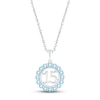 Thumbnail Image 1 of Swiss Blue Topaz Quinceañera Birthstone Necklace 10K White Gold 18&quot;