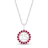Thumbnail Image 1 of Lab-Created Ruby Quinceañera Birthstone Necklace 10K White Gold 18"