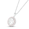 Thumbnail Image 2 of Lab-Created Opal Quinceañera Birthstone Necklace 10K White Gold 18"