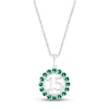 Thumbnail Image 1 of Lab-Created Emerald Quinceañera Birthstone Necklace 10K White Gold 18&quot;