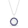 Thumbnail Image 1 of Blue Lab-Created Sapphire Quinceañera Birthstone Necklace 10K White Gold 18"