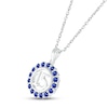 Thumbnail Image 2 of Blue Lab-Created Sapphire Quinceañera Birthstone Necklace 10K White Gold 18"